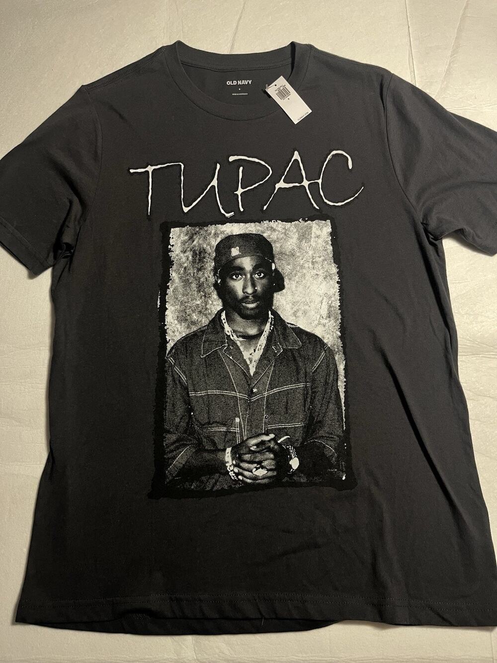 Old Navy Tupac Shakur 2Pac Graphic T-Shirt Men’s Small Black NWT Hip Hop Rap